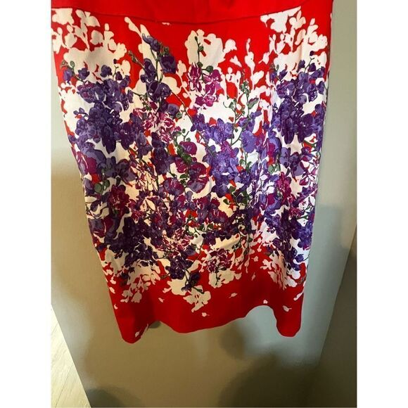 Adrianna Papell Women’s Size 12 Sheath Dress Fit and Flare Floral Print Cotton - Picture 6 of 12